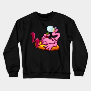 Flamingo with Face Mask Bird Relaxing Quarantine Crewneck Sweatshirt